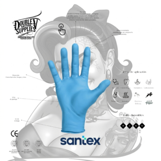 Guantes de Nitrilo Azul Sin Polvo
