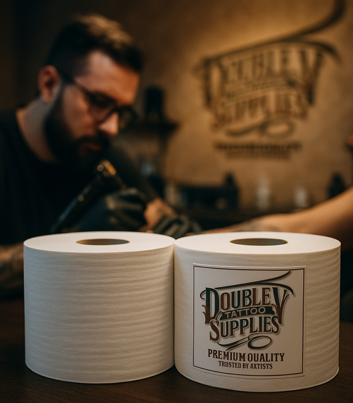 Bobina industrial de papel 100% pasta laminada Excellent, para limpieza de camillas en estudio de tatuaje