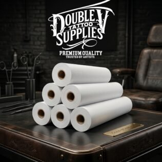 Papel de camilla reciclado con precorte cada 60cm, 58x70m, para estudio de tatuaje