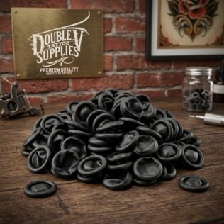 Cubre grip de látex negro desechable, sin polvo, para máquina de tatuaje, 100 unidades