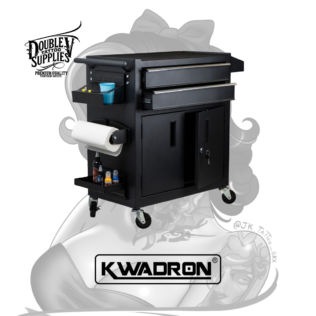 MOBILE WORKSTATION LUX-ON BLACK — Kwadron | Estación Móvil Compacta con Estantes Magnéticos Modulares