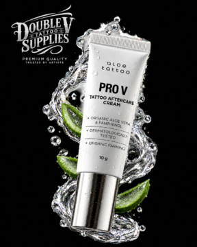 Tubo airless de crema aftercare Aloe Pro V de Aloe Tattoo, 10 g, para tatuajes recién hechos