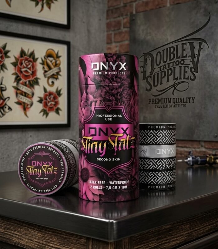 Dos rollos ONYX Tiny Tatz, film segunda piel de 7,5 cm × 10 m para tatuajes pequeños